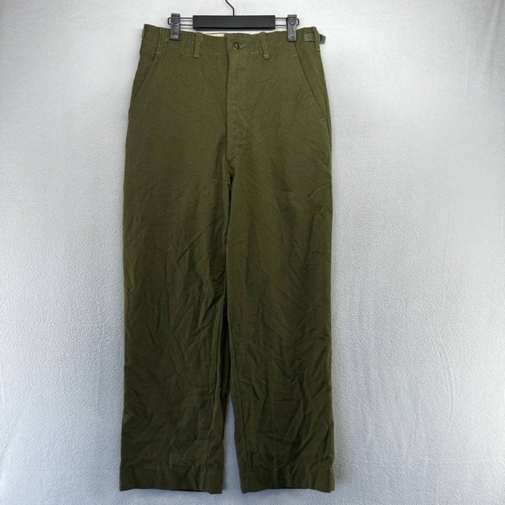 Vintage Military Trousers Mens 30x29 Green M-1951 Field Wool Army Combat Wool